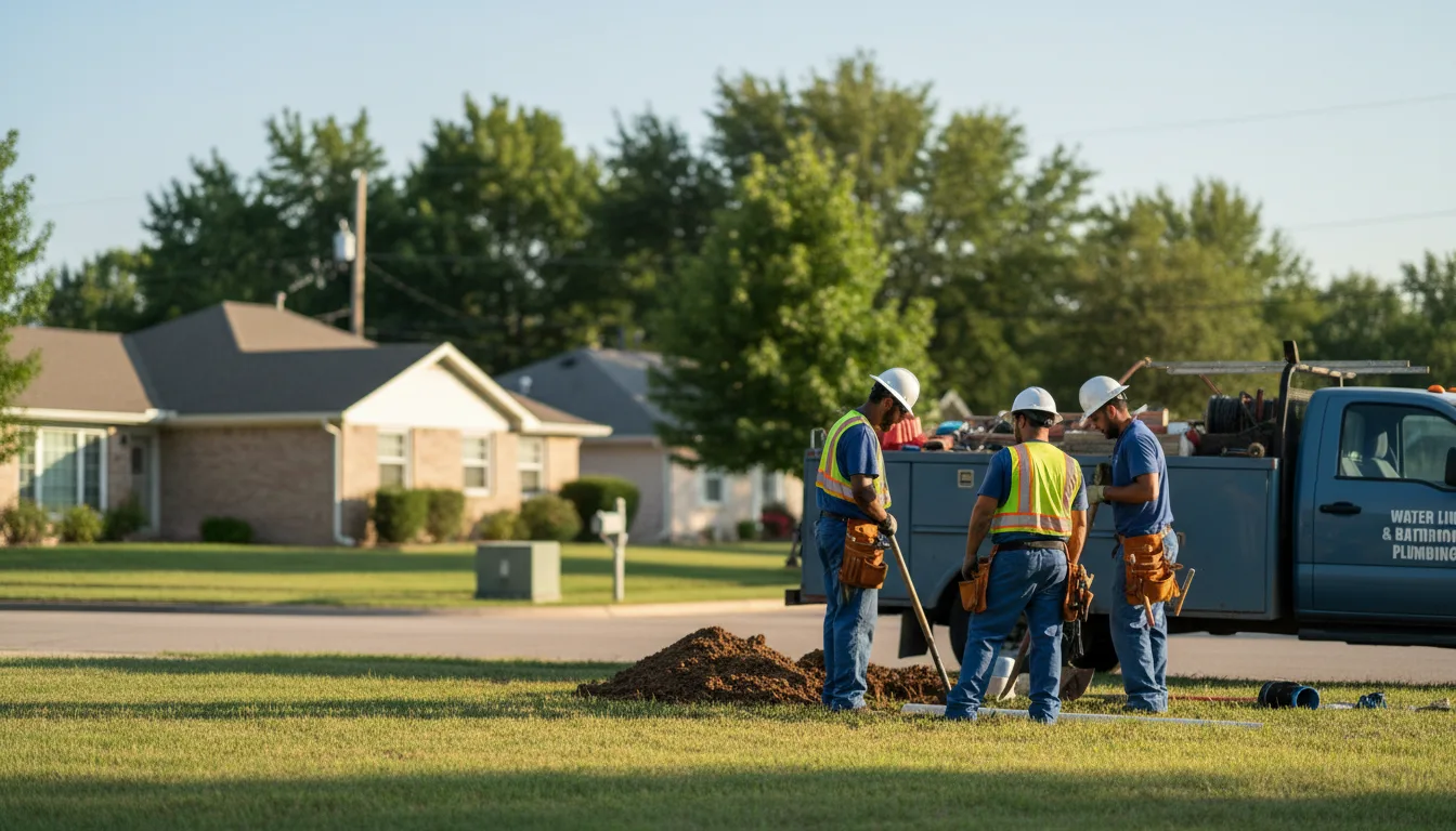 Residential water line and bathroom plumbing service in Burns Flat, OK